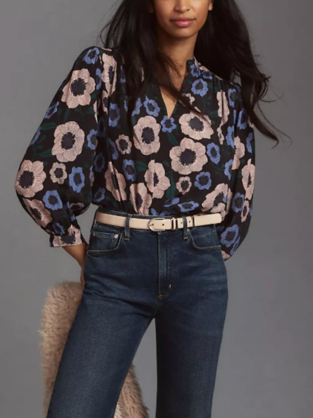NWT Trovata Birds of Paradise Viscose Silk Long Sleeve Blouse